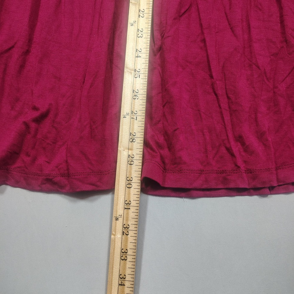 Simlu Maxi Skirt Womens Large Burgundy Fold Over Waist Solid Rayon Modal S428 - Picture 6 of 8